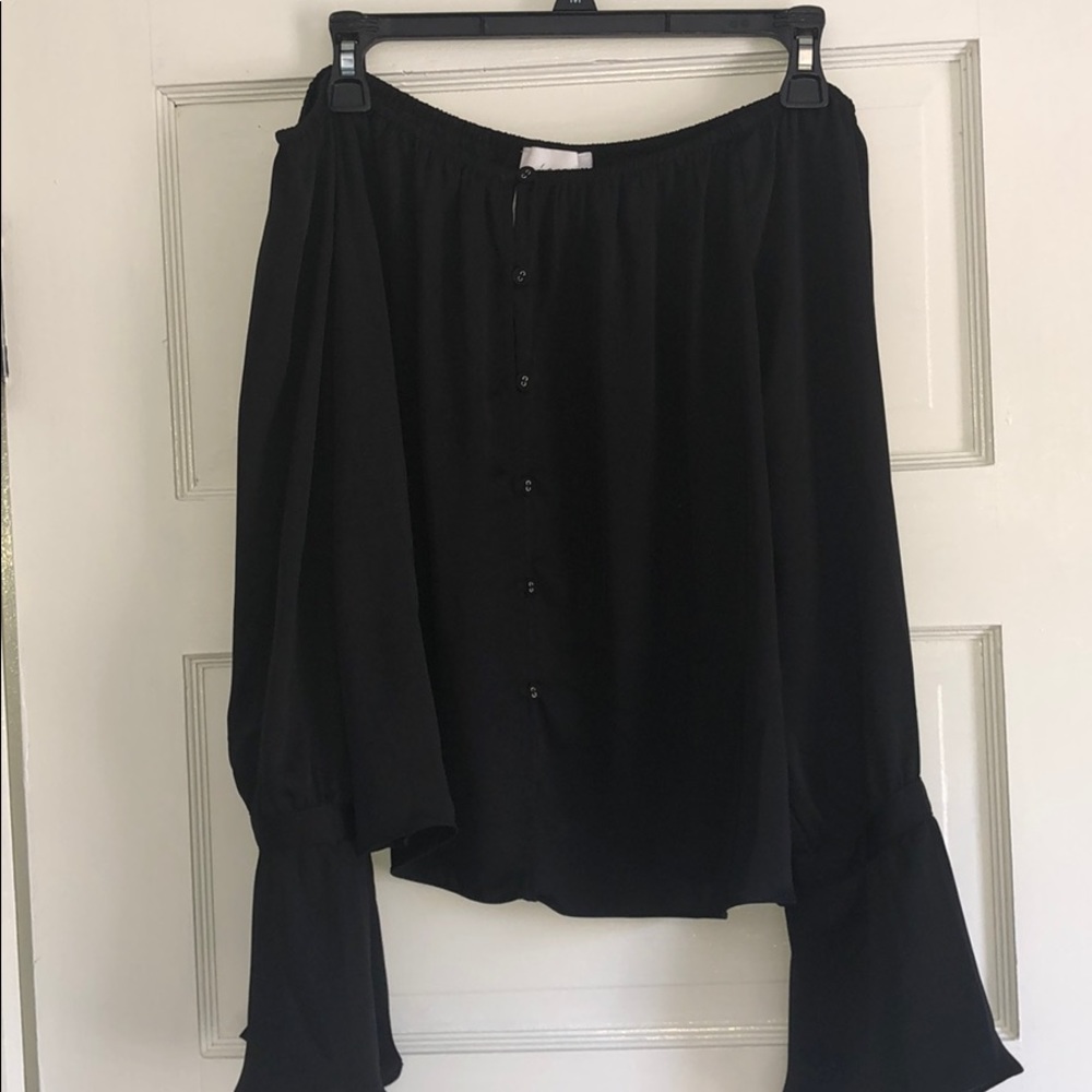 Black off the shoulder top